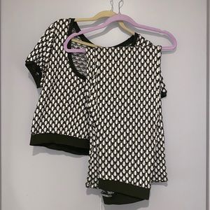 Zara Geometric Two-Piece Wide Leg Knit Set